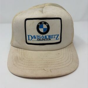 Vintage BMW Davis Moritz Arlington VA Snapback Trucker Mesh Hat 80s 90s M/L